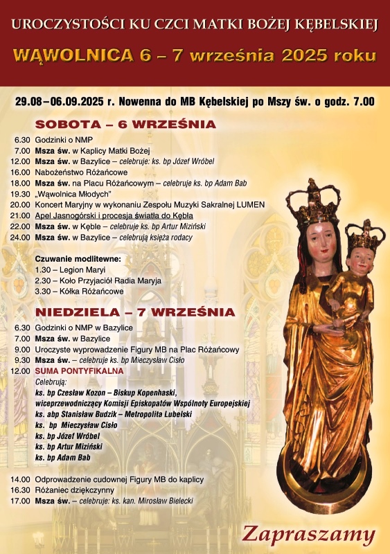 Uroczystości ku czci Matki Bożej Kębelskiej w Wąwolnicy